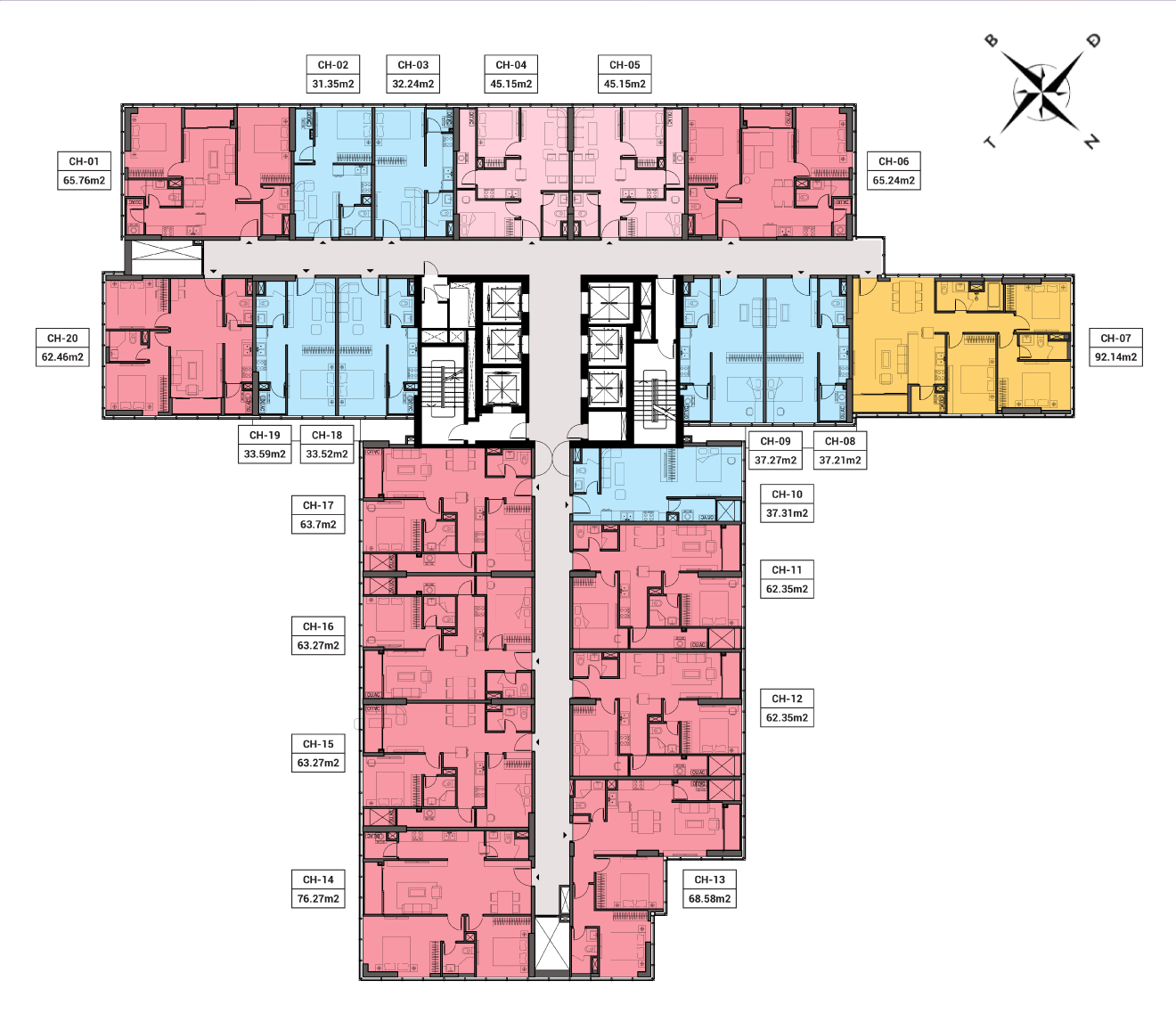 mặt bằng dự án the ninety complex 90 láng ngã tư sở