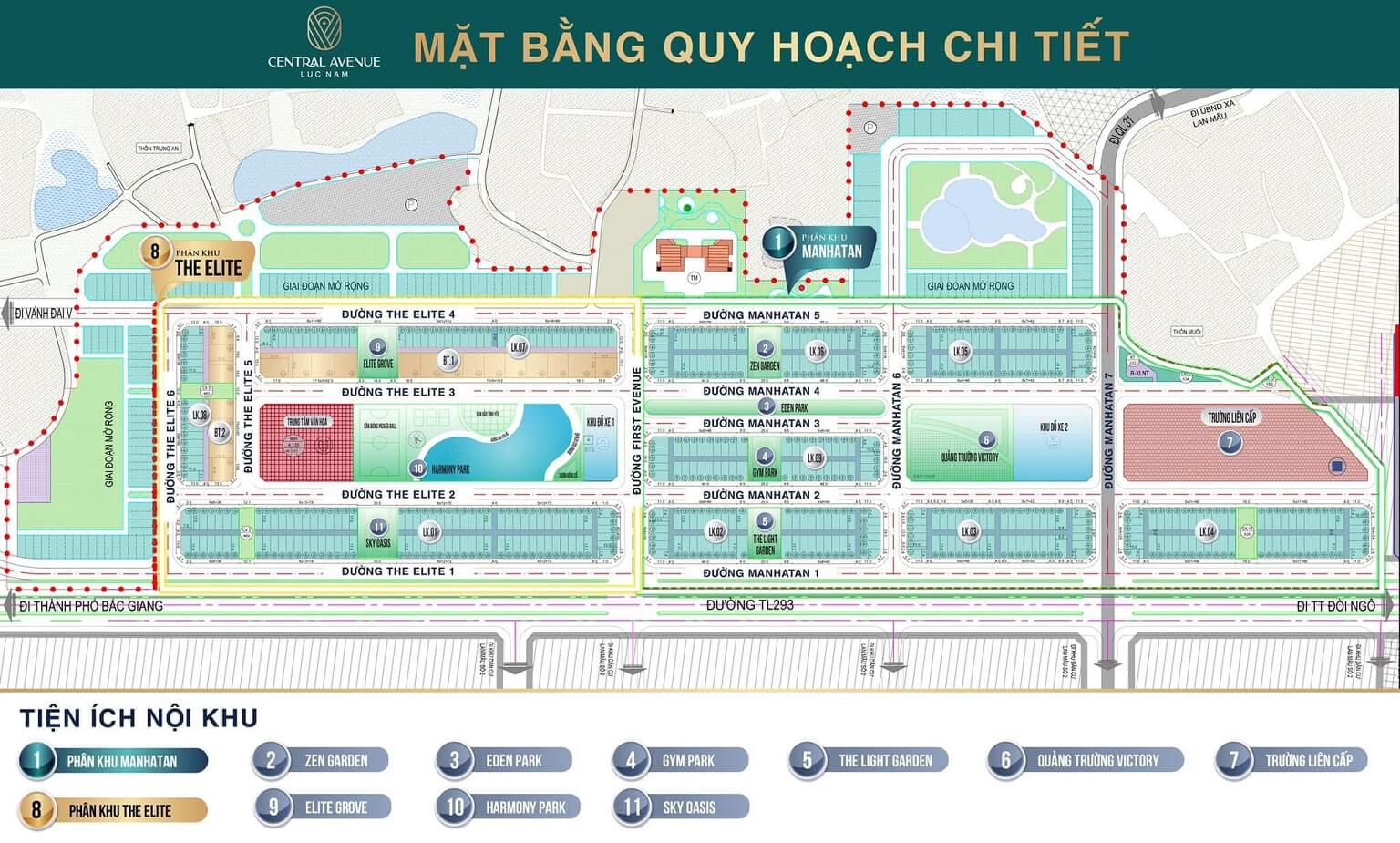 mặt bằng dự án central avenue lục nam bắc giang