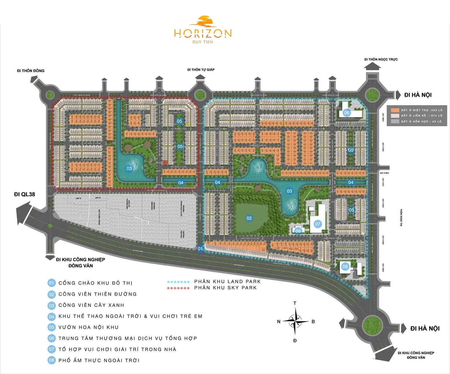 mặt bằng dự án horizon duy tiên hà nam