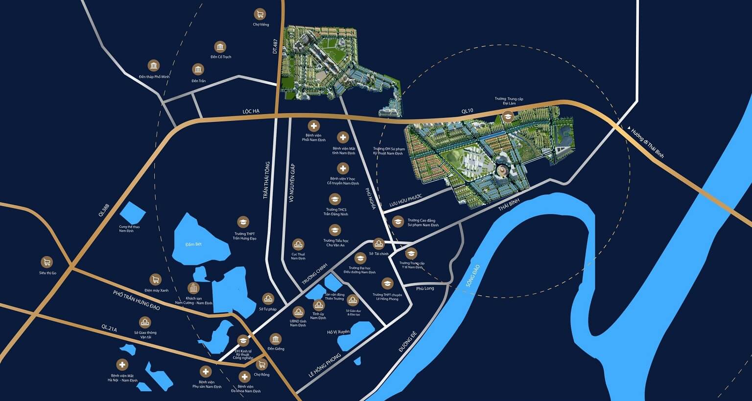 vị trí dự án nam cường grand way nam định