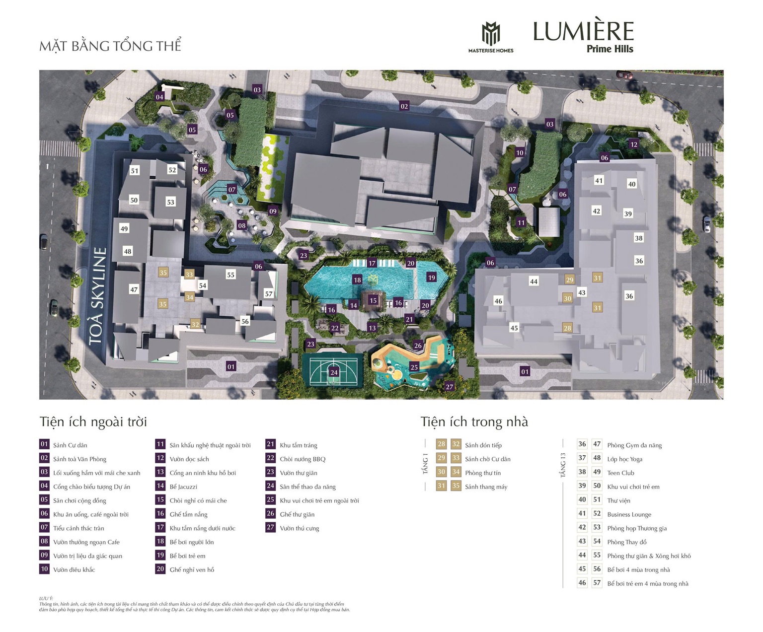 tiện ích dự án lumiere prime hills cổ loa