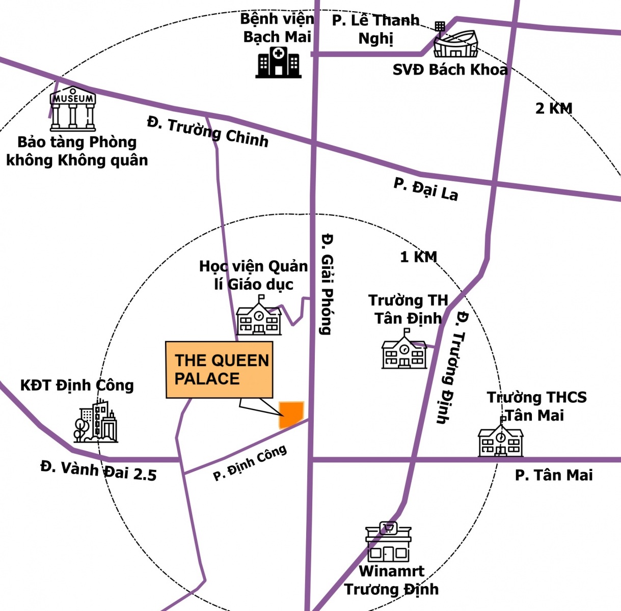 vị trí dự án the queen 360 giải phóng