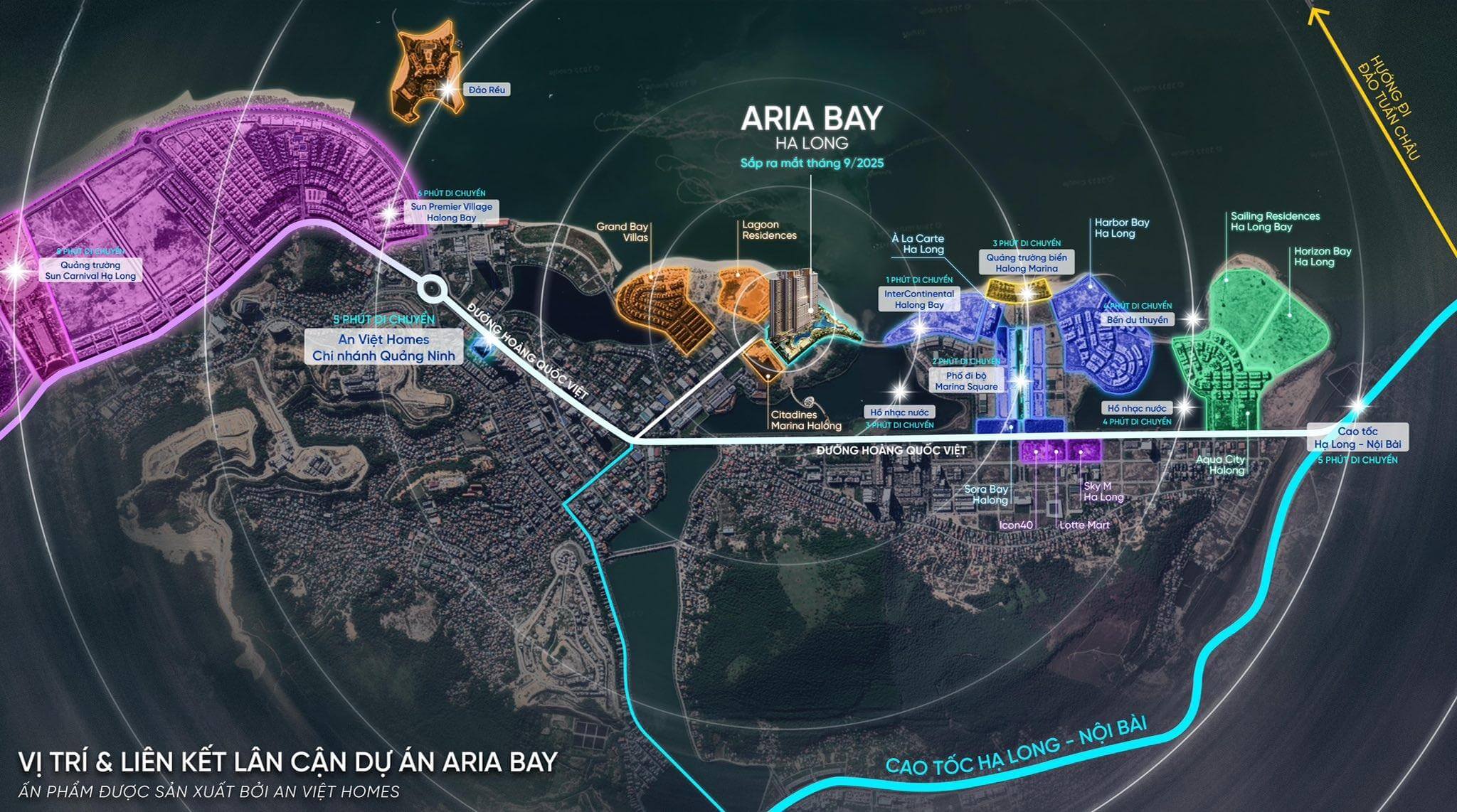 vị trí dự án aria bay hạ long