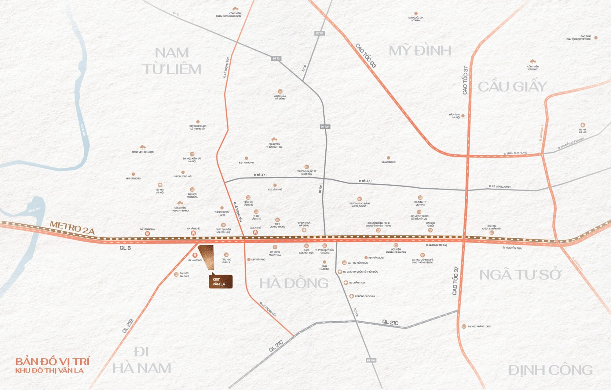 vị trí dự án the vista văn la hà đông